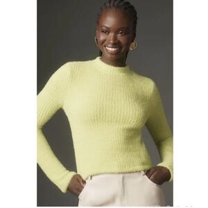 NWT Anthropologie cropped high neck fuzzy sweater,  S.
